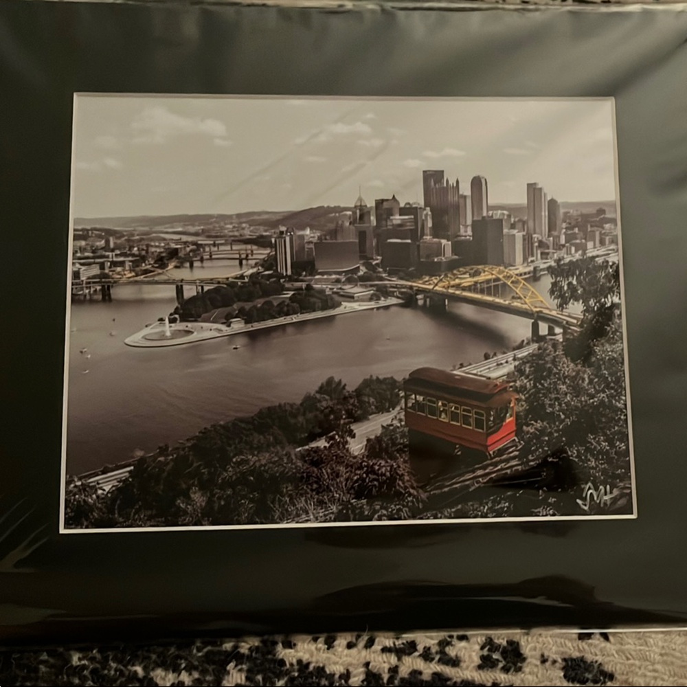 Cityscape Art Print with Black Frame